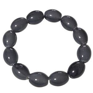 Natural Obsidian Gemstone Beaded Elastic Stretch Bracelet Fashion Jewelry Women